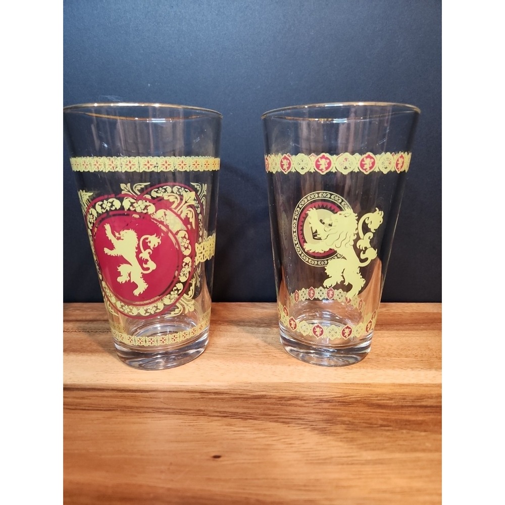 Game Of Thrones Set Of Two 16oz Glasses With Gold Rims 2016